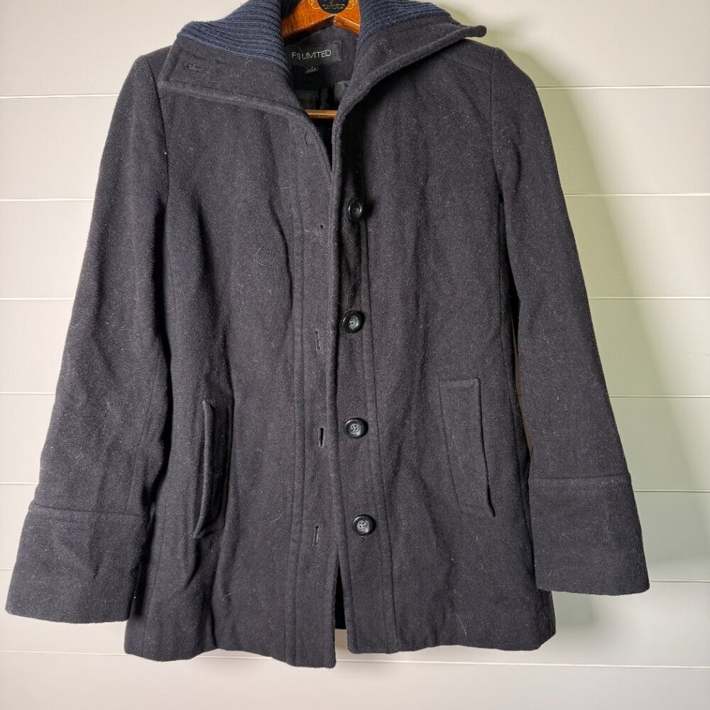 FS Limited Wool Blend Coat- Size Small, Navy